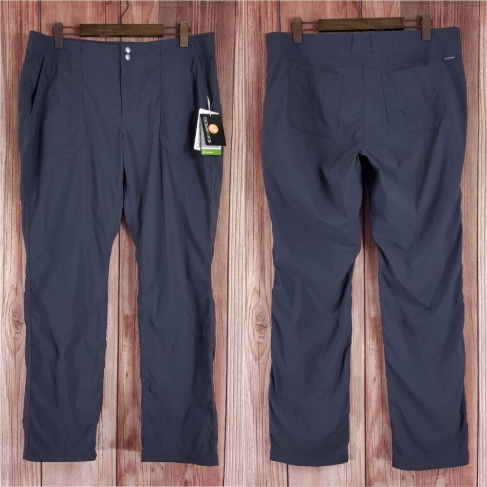 NWT Exofficio Womens Size 14 Bugsaway Vianna Pants Gray Roll Up Leg Stretch